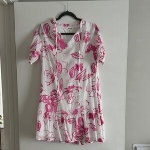 Floral Pink and White Dress